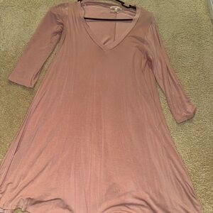Charlotte Russe Dusty Pink Long Sleeve Dress
